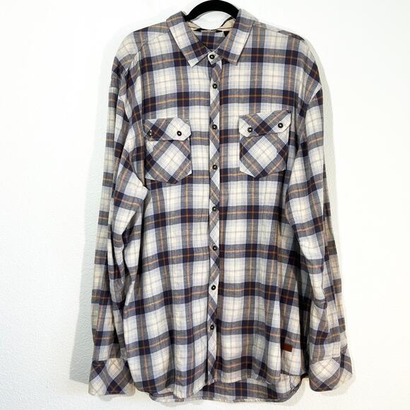 Outpost Makers Shirt Mens XXL Plaid Flannel Button Up Cowboy Western Cabin Core - Picture 2 of 7